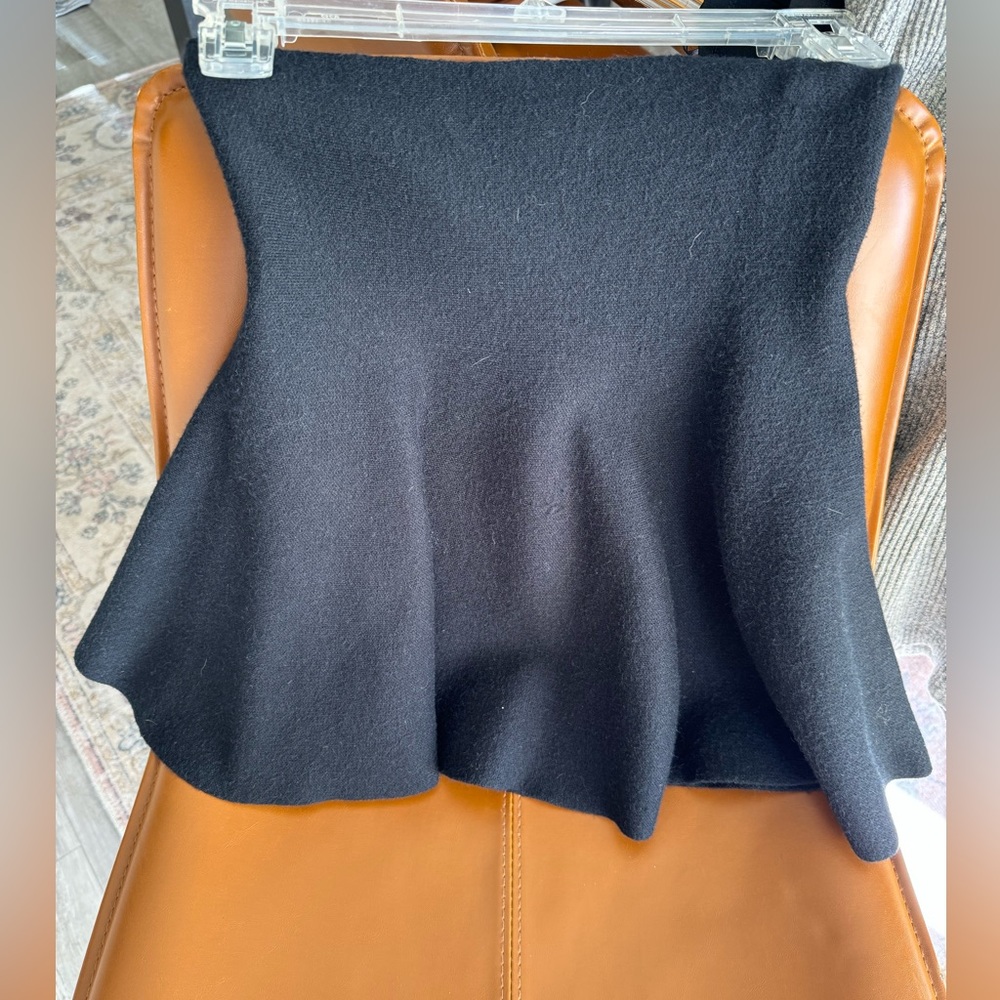 Black Zara Knit High Waisted Waterfall Mini Skirt - Small